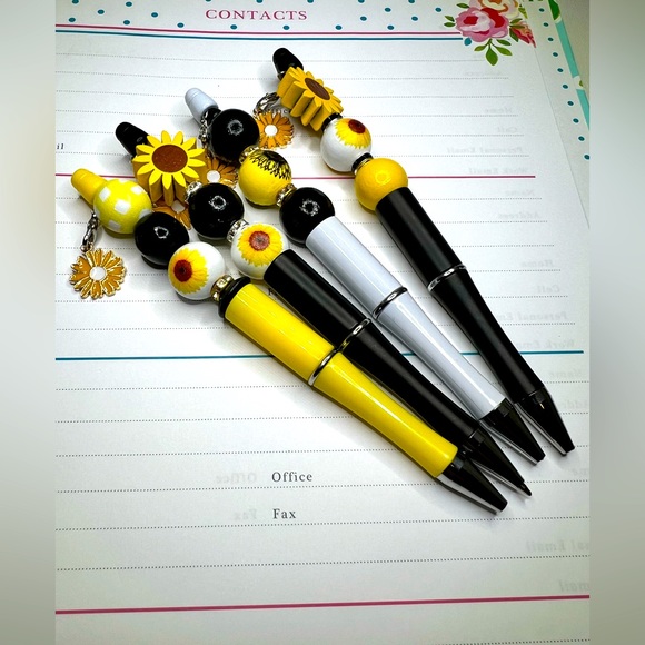 Writing Pens Set of 4 Custom Sunflower Office Home Gifts - Picture 2 of 2